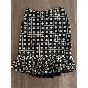 Dana Buchman Printed Silk Lined Fit & Flare Skirt